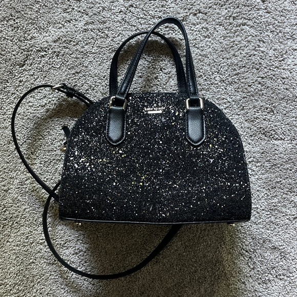 kate spade Bags Kate Spade Black Glitter Crossbody Purse Poshmark